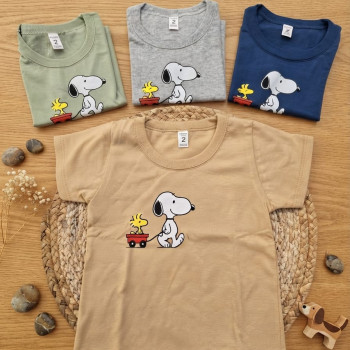 REMERA BEBE MANGAS CORTAS ESTAMPA SNOOPY T:2 AL 6