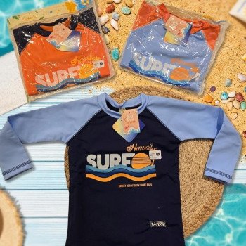 REMERA UV NIÑO M/L COMBINADA ESTAMPA 