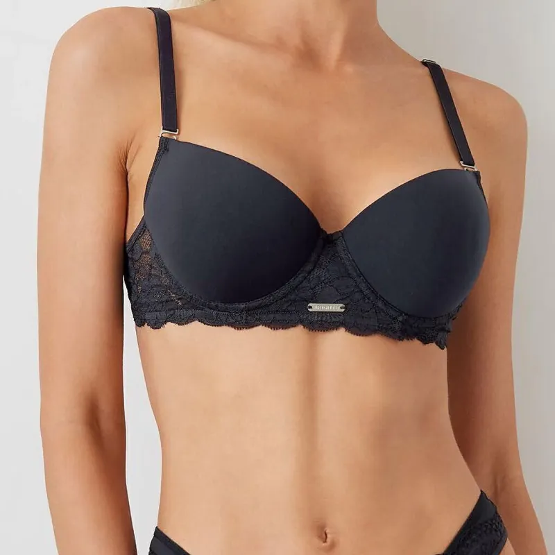 CONJUNTO TAZA SOFT MICROFIBRA PUNTILLA Y COLALESS T.85AL105