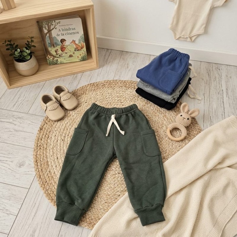PANTALON FRIZA CARGO BEBE LISO T.2 AL 6