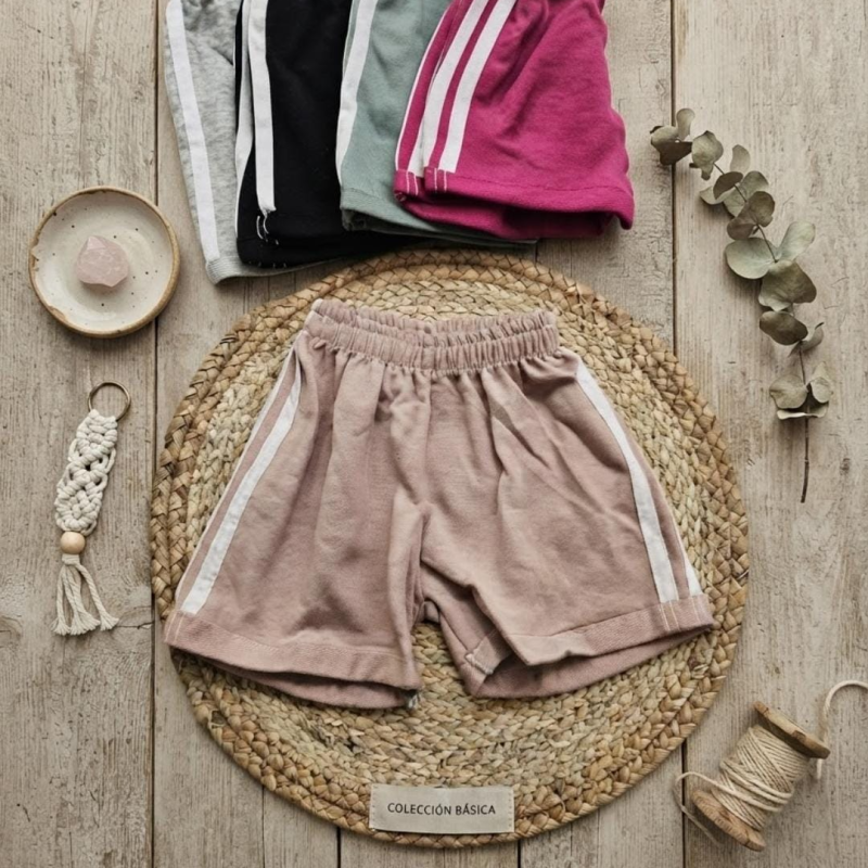 SHORT RUSTICO BEBE/BEBA 2 RAYAS T.2 AL 6
