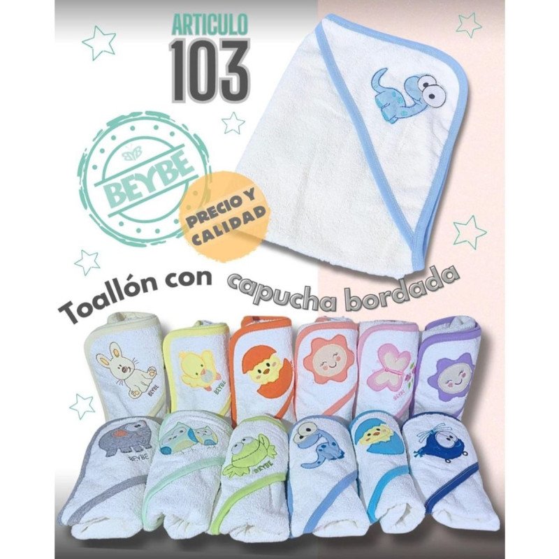 TOALLON CON CAPUCHA BORDADO