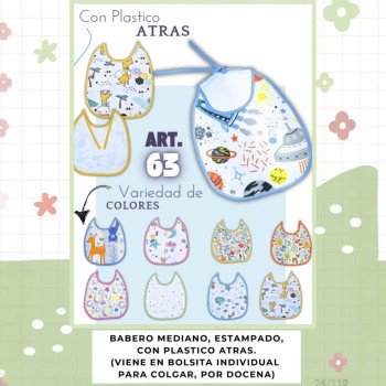 BABERO ESTAMPADO PLASTICO TIRAS