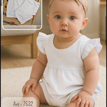 VESTIDO PLUMETI C/VOLADO HOMBRO Y SHORT