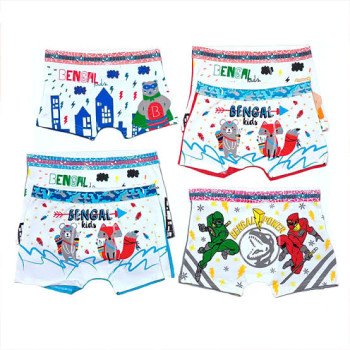 BOXER NIÑO A JUVENIL COL LISOS ALGODON/LYCRA T.S AL XL