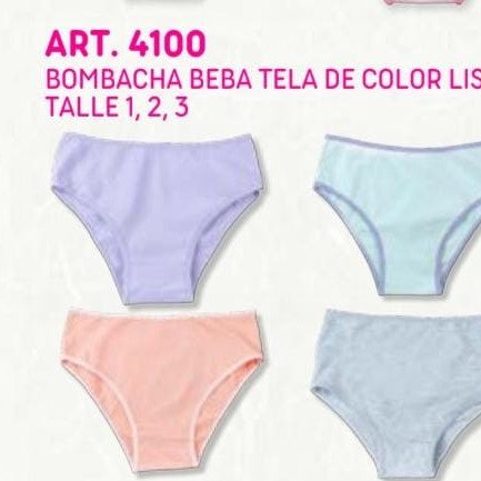 BOMBACHA BEBA TELA DE COLOR/LISAS T.1AL3