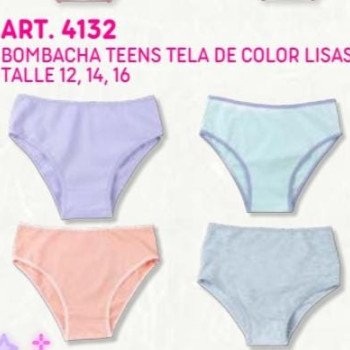 BOMBACHA TEEN TELA DE COLOR/LISAS T.12AL16