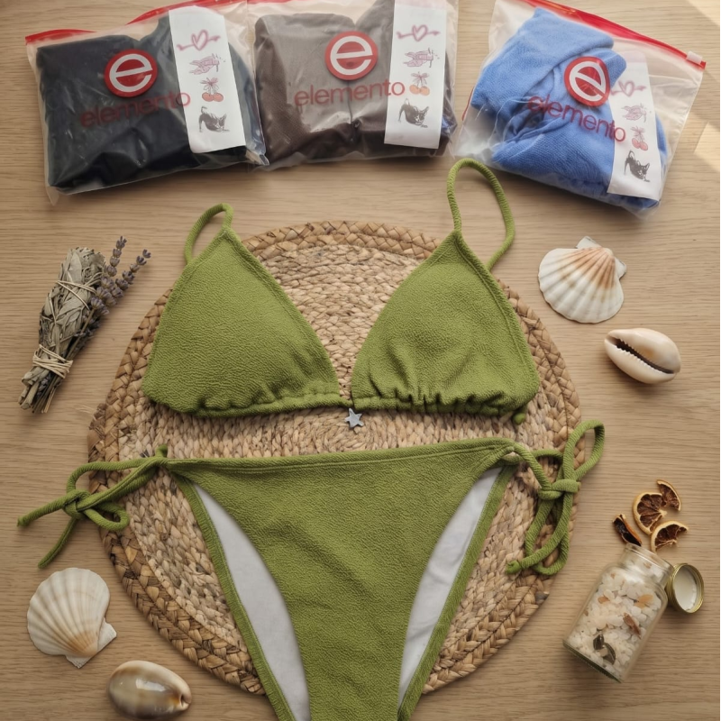 BIKINI TEXTURADA LISA C/ DIJE ESTRELLA  T.1 AL 3
