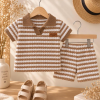 CONJUNTO TEJIDO BEBE CAMISA C/ BOTONES Y SHORT T.1 AL 4