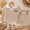 CONJUNTO TEJIDO BEBE CAMISA C/ BOTONES Y SHORT T.1 AL 4