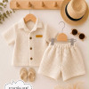 CONJUNTO TEJIDO LISO BEBE CAMISA C/ BOTONES Y SHORT T.1 AL 4