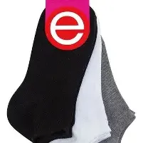 SOQUETE MUJER X3 BLANCO NEGRO GRIS T.UNICO