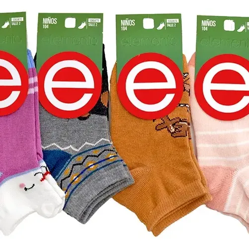 SOQUETE TALLE 2 COLEGIAL LISO/ESTAMPADO
