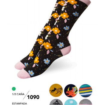 MEDIAS ESTAMPADAS NIÑO 1/2 CAÑA
