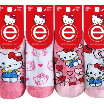 SOQUETE NIÑO ESTAMP HELLO KITTY T. 2