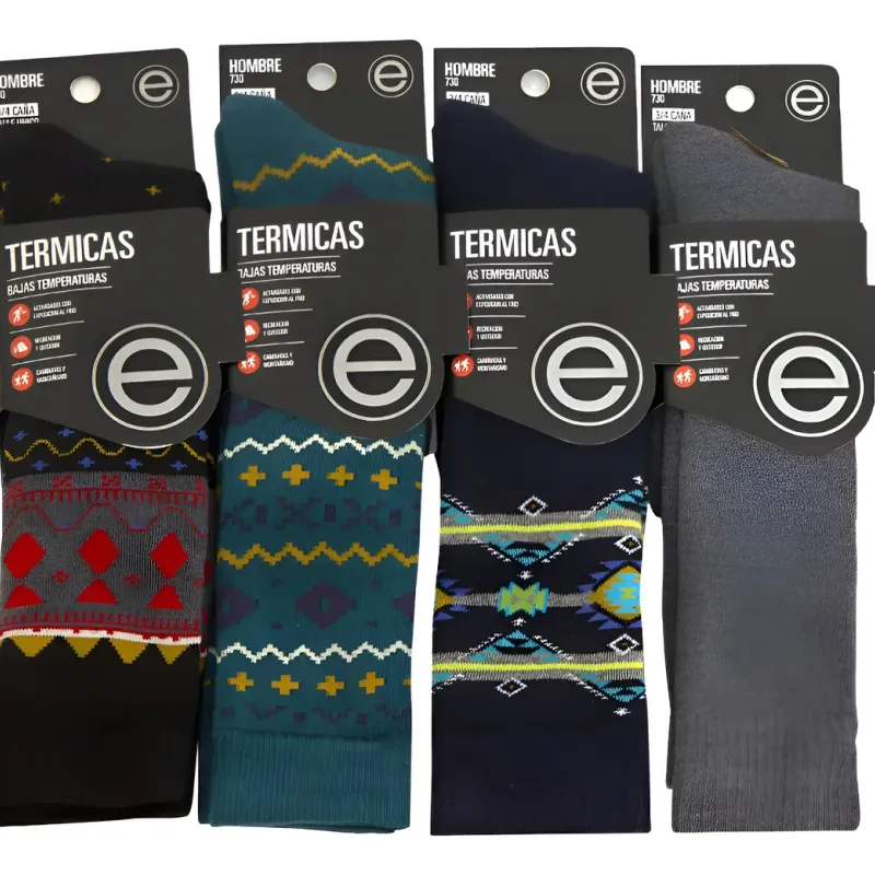 MEDIA TERMICA HOMBRE ESTAMPADO X6