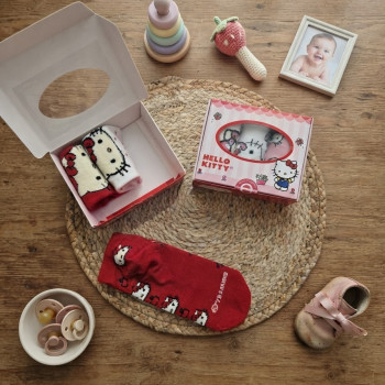 PACK X 3 E CAJA SOQUETES HELO KITTY T.UNICO 