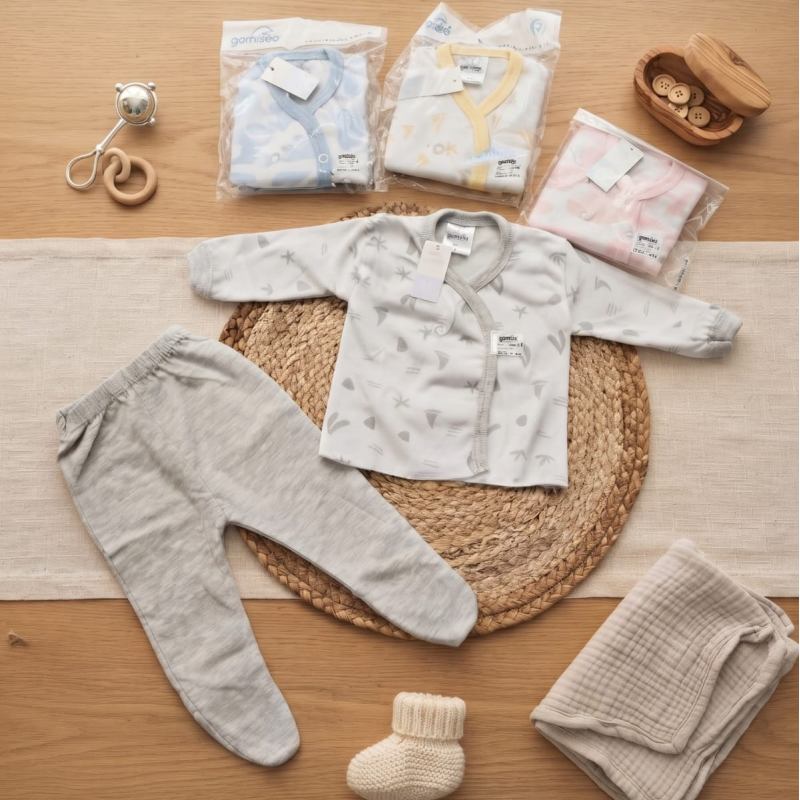 CONJUNTO BATA Y RANA ESTAMPADO VARIOS T. 0 AL 3 GAMISE
