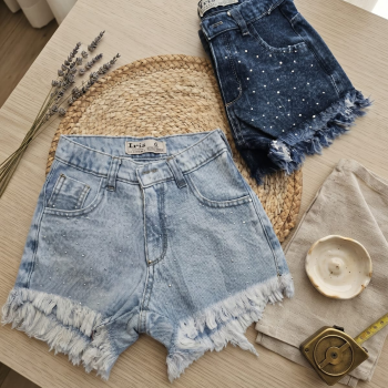 SHORT NENA GABARDI/JEANS BRILLO Y FLECOS T.6 AL 16
