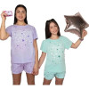 PIJAMA NIñA REMERA M/CESTRELLAS