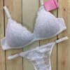 CONJUNTO MICROFIBRA Y PUNTILLA TRIANGULO ARMADO Y TANGALESS T.85AL100