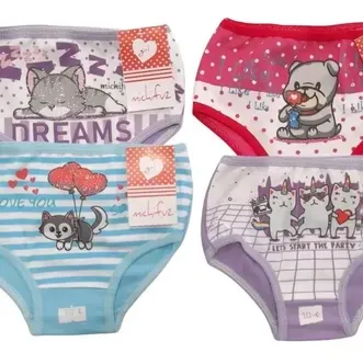 BOMBACHA BEBA/NENA ESTAMPADA FONDO COLOR PACK X12 T.4
