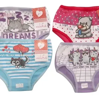 BOMBACHA BEBA/NENA ESTAMPADA FONDO COLOR PACK X12 T.4