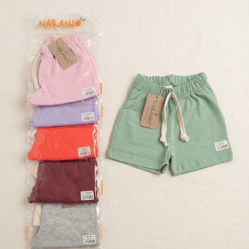 SHORT BEBA ALGODON Y LYCRA LISO CON CORDON T: 2 AL 6