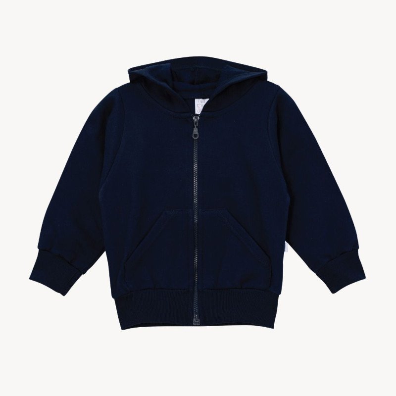 CAMPERA CON CIERRE FRIZA CAPUCHA AZUL