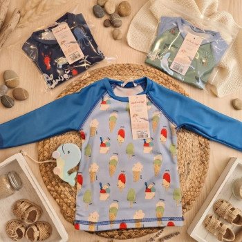 REMERA UV COMBINADA M/L BEBE T.2 AL 6