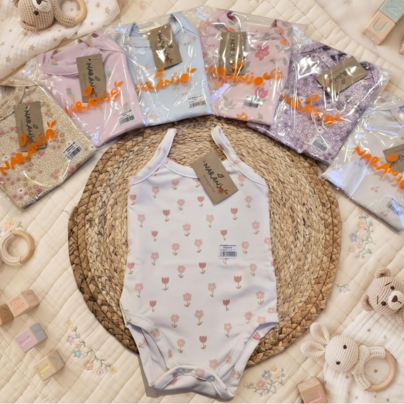 BODY ESTAMPADO C/ BRETEL ALGODON Y LYCRA  T.0 AL 4