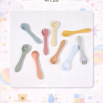 SET DE CUCHARA + TENEDOR SILICONA VARIOS