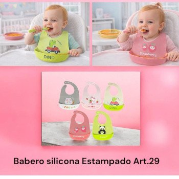 BABERO SILICONA C/ BANDEJA SUBLIMADO
