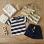 CONJUNTO REMERA RAYADA CON SHORT BEBE T.2 AL 6
