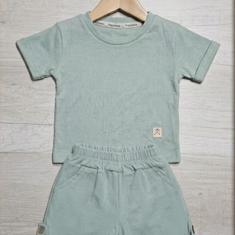 CONJUNTO BAMBULA ELASTIZADA REMERA + SHORT T. 2 AL 6
