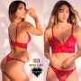 CONJUNTO TRIANGULO ENCAJE Y TUL SIN TAZA COLALESS T.85AL100.