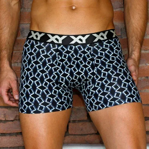 BOXER HOMBRE ESTAMPADO ALGODON/LYCRA GEOMETRICO CUADRADO T.SAL2XL