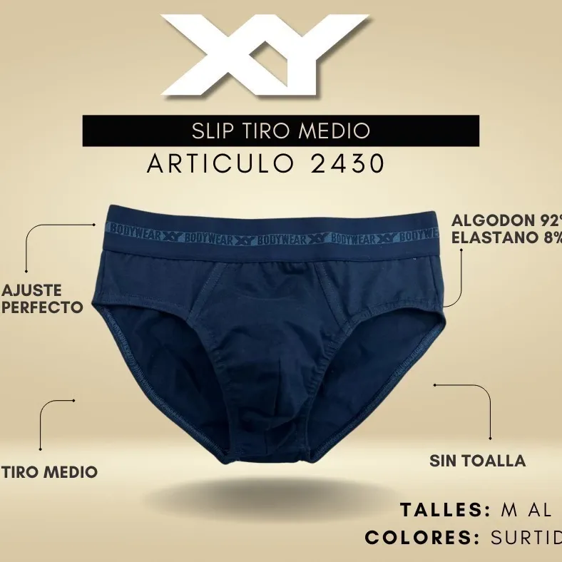 SLIP HOMBRE ALGODON/LYCRA LISO T.SAL3XL