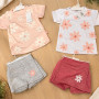 CONJUNTO BEBA REMRA FLOR Y SHORT POLLERA T.3/6 AL 9/12