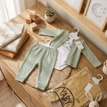 CONJUNTO PANAL CAMPERA C/ BODIE + PANTALON T. 0/3/6