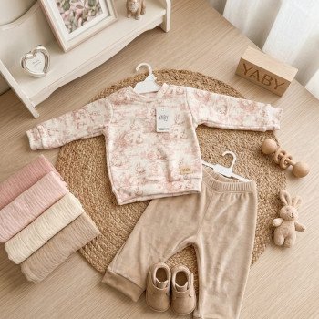 CONJUNTO PLUSH BUZO ESTAMPADO + BABUCHA T.9/12 AL 36
