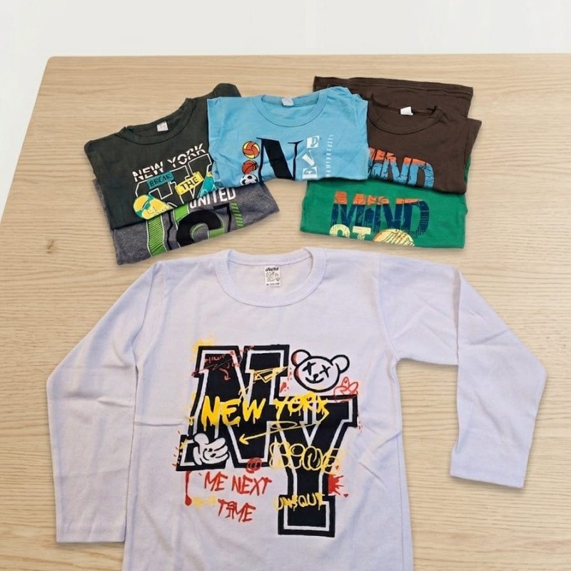 REMERA NIÑO JERSEY CON ESTAMPA M/L