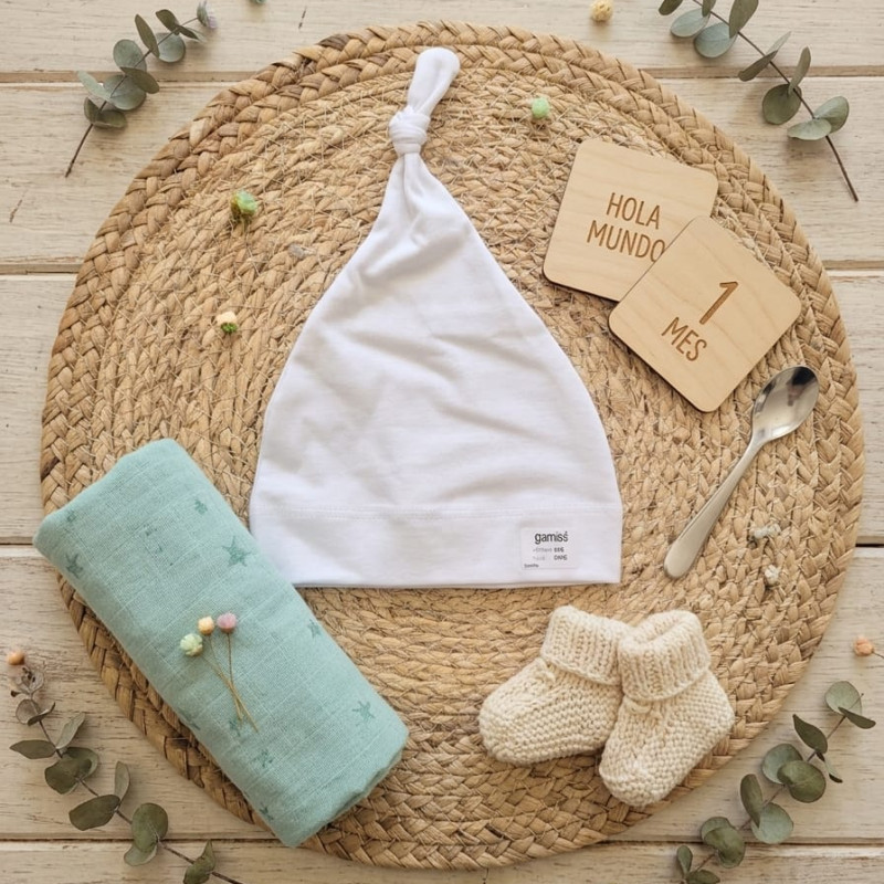 GORRO LISO BLANCO ALGODON