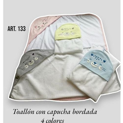 TOALLA LIVIANA CAPUCHA BORDADA 