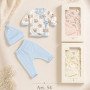 AJUAR X3 PREMATURO INTERLOCK ESTAMPADO PICOT Y CINTA T.000 AL 0 