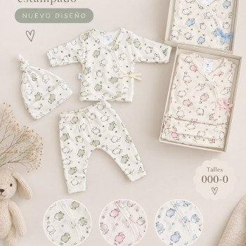 SET CAJITA PREMATURO BODY + GORRO +PANTALON T.000/00/0