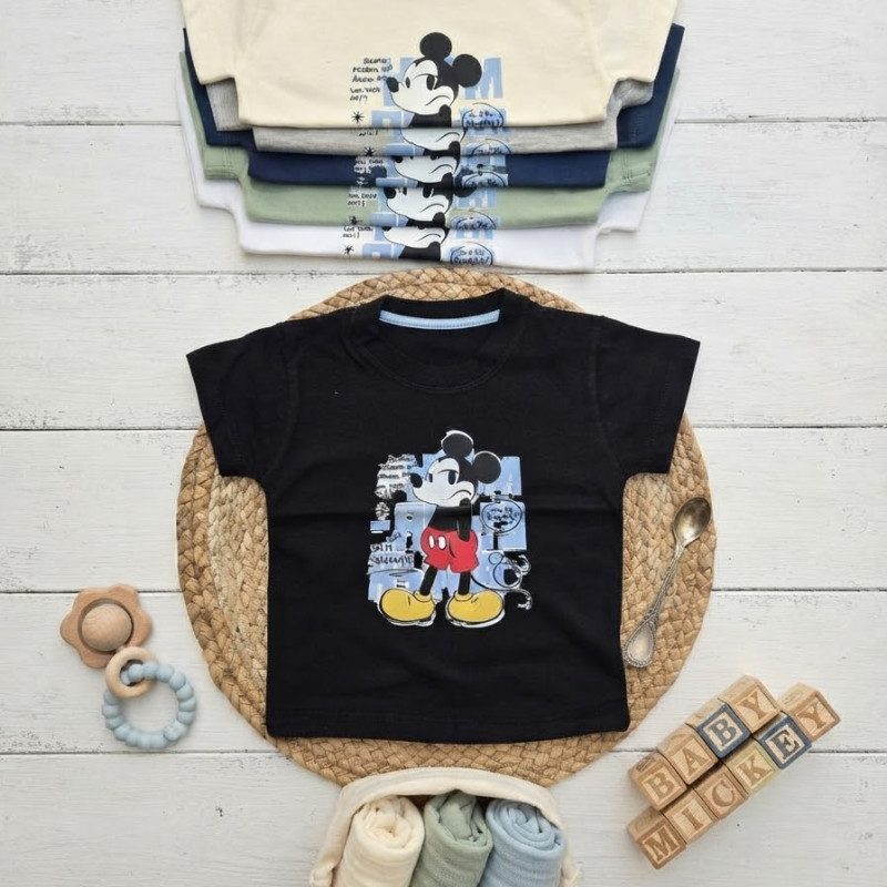 REMERA BEBE M/C MICKEY / LETRAS VARIAS T.2 AL 6