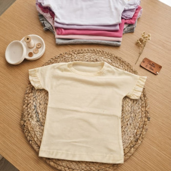 REMERA BEBA LISA C/ VUELOT.2 AL 6 ALGODON PEINADO