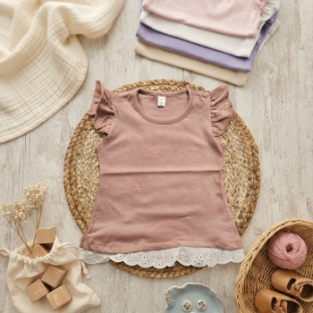 REMERA BRODERI BEBA CON VOLADOS EN CINTURA T.2 AL 6