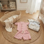 CONJUNTO LINO RAYAS /LISO CAMISA+ SHORT BEBE T.2 AL 6